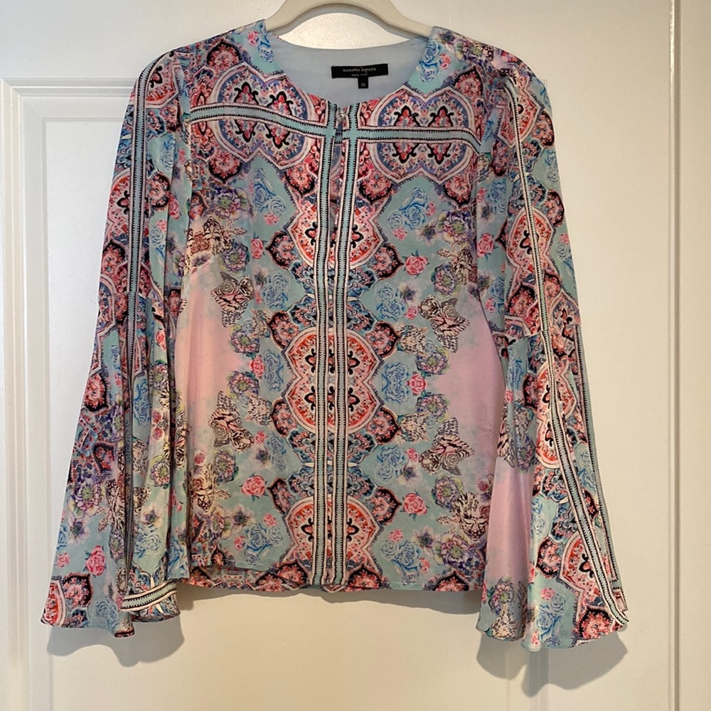 Nannette Lenore Silk Balloon Sleeve Top